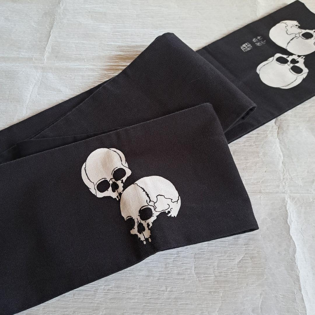 Amazon.co.jp: ゴフクヤサンドットコム 髑髏柄 半幅帯 : ファッション