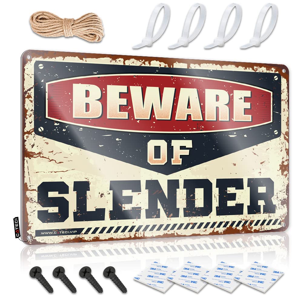 Fzfn Colour Tiki Bar Accessories Ideas Cool Wall Decor | Beware Of Slender Sarcastic Decorative Wall Art Ready To Hang For Balcony(30X40cm)