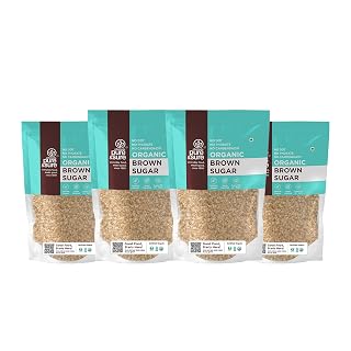 Pure & Sure Organic Brown Sugar 4Kg | Unrefined & Naturally Processed | No Preservatives, No Additives|(1KG x Pack of 4)