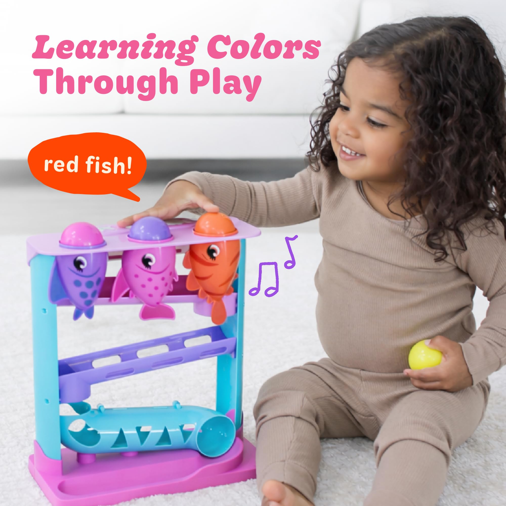 Move2Play, Feed The Fish | Giocattolo interattivo per Neonati e Bambini | Regalo di Compleanno di 1, 2+ Anni | Bambini e Bambine dai 6, 7, 8, 9, 10, 12, 18, 24+ Mesi