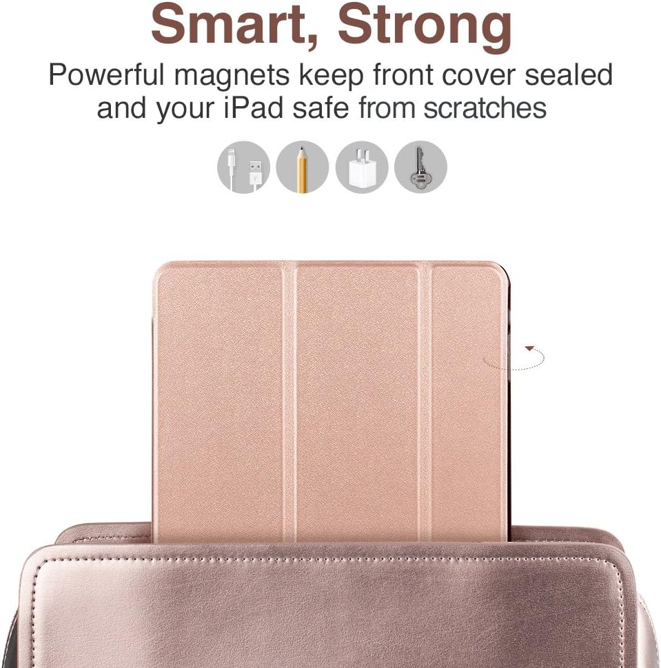 ESR Yippee Trifold Smart Case for iPad Pro 12.9 2017, Lightweight Trifold Stand Case with Auto Sleep/Wake Function, Microfiber Lining, Hard Back Cover for iPad Pro 12.9" 2017 (Rose Gold)
