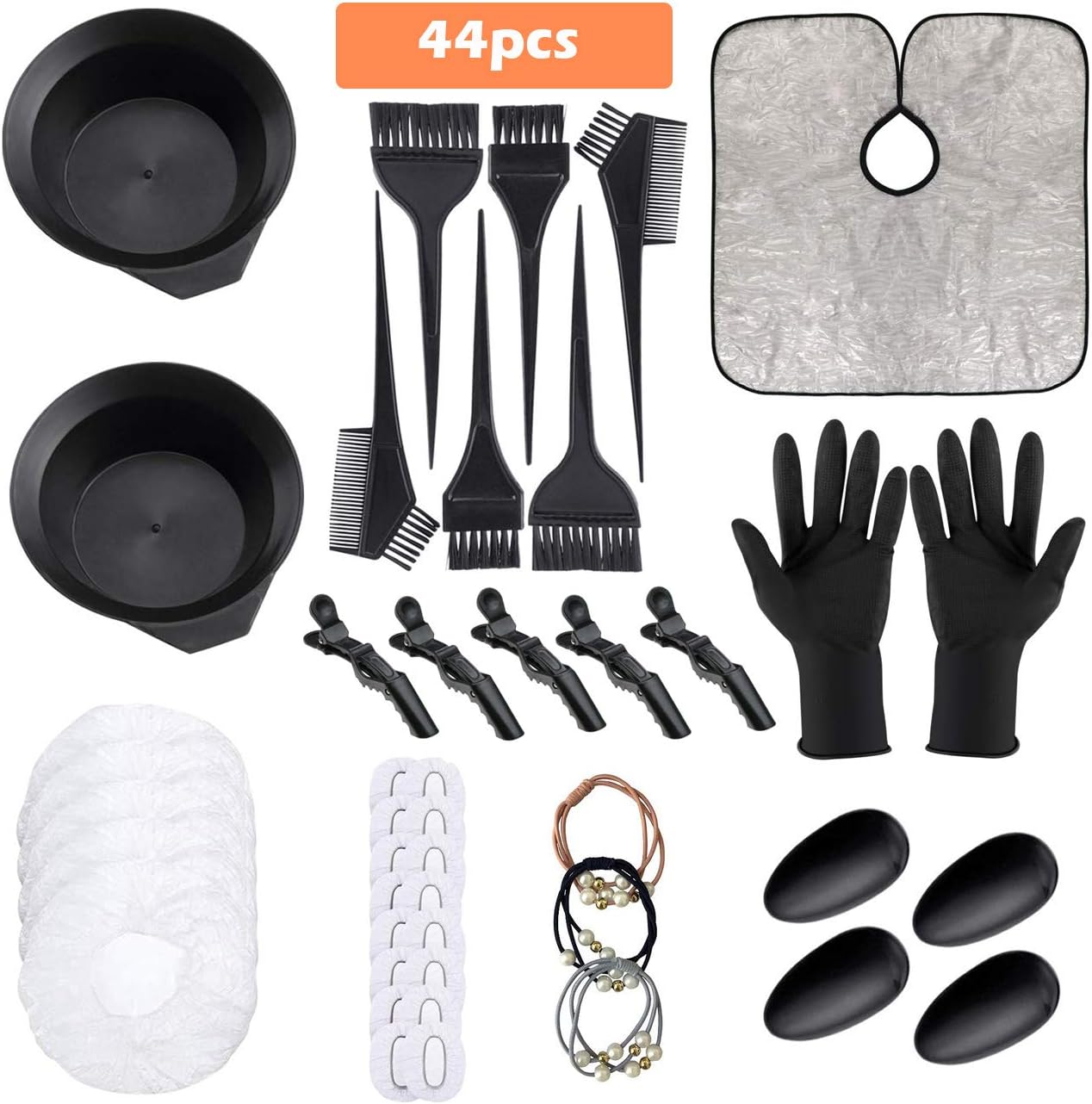 Cefanty 44 Pcs Hair Dye Coloring Kit,Hair Tinting Bowl,Dye Brush,Ear Cover,Hair Ties,Gloves for DIY Salon Hair Coloring Bleaching Dryers Tools: Kitchen & Dining