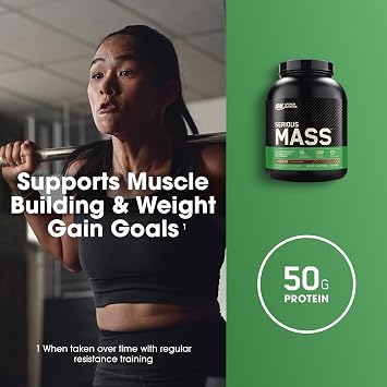 Optimum Nutrition Serious Mass Gainer Protein Powder, Vanilla, 12 Pound