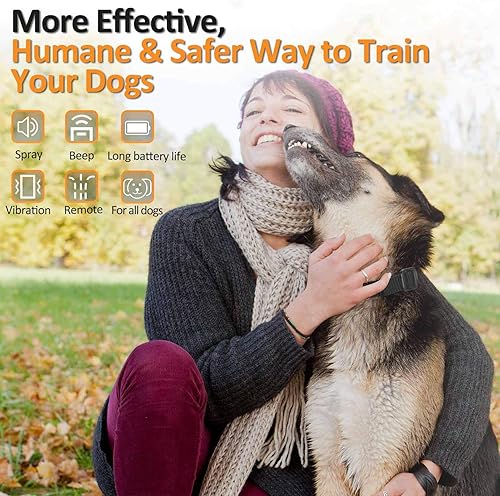 Miniatura 4 de Collar de entrenamiento para perros de citronela con control remoto (no puede funcionar automáticamente), 3 modos de pulverización, vibración,