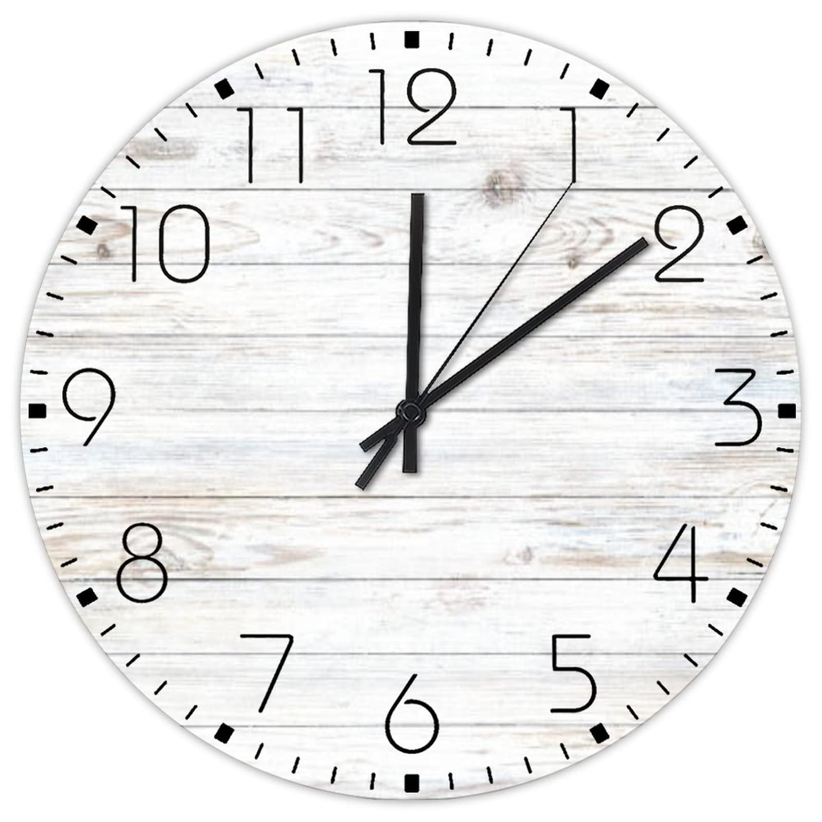 Horloge murale ronde double face en bois 38,1 cm style minimaliste shabby