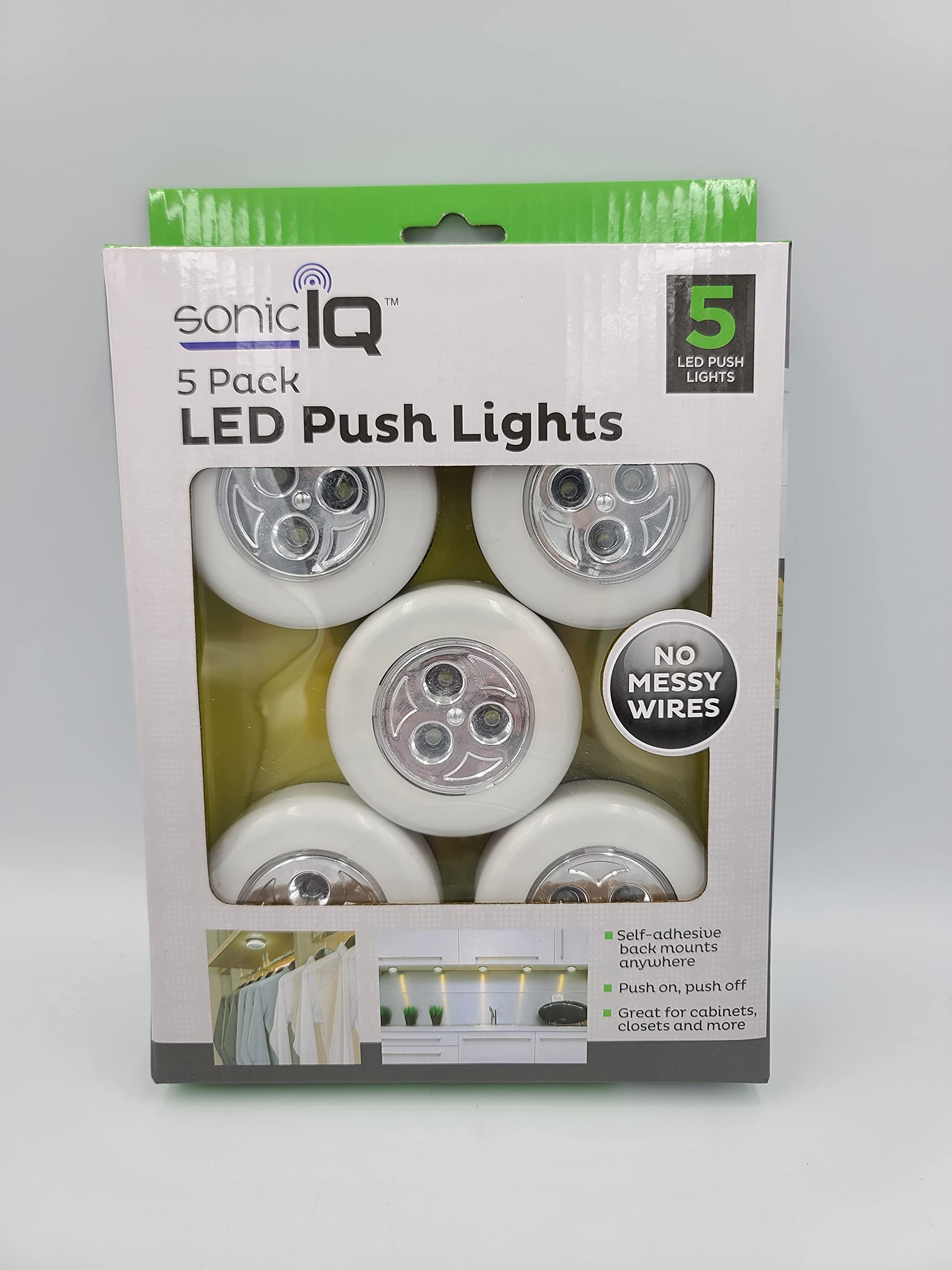 15 Pack Premium LED Push Lights ~ No Messy Wires!