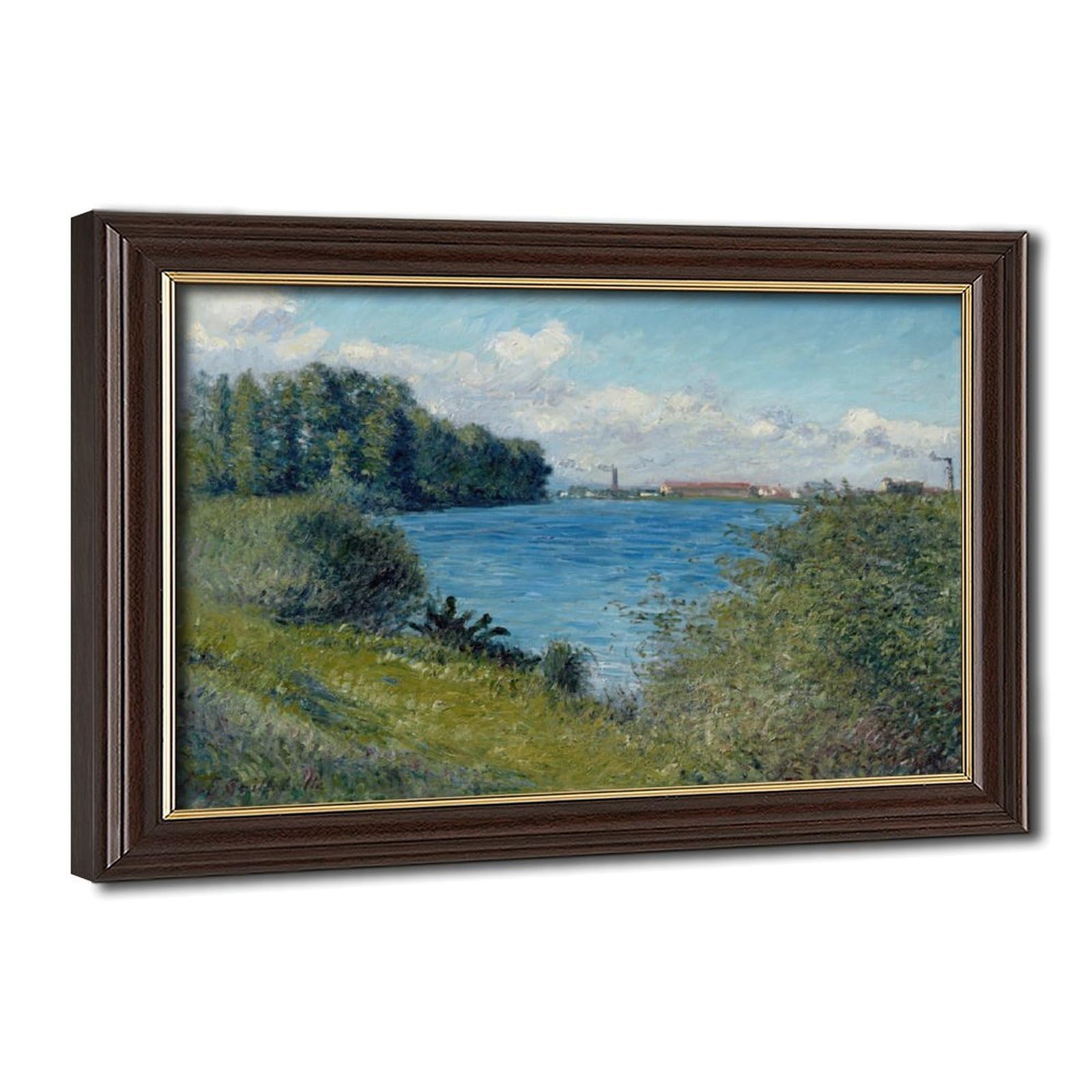 WCYB The Seine at Argenteuil by Gustave Caillebotte Posters Prints Canvas Deco Paintings Wall Art Hangable Frame 16" L X 24" W