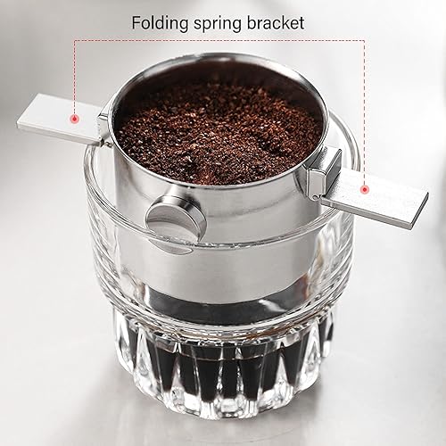 Miniatura 4 de Filtro de café portátil para verter sobre café, plegable, reutilizable, de acero inoxidable, filtro de café de goteo lento para viajes, camping,