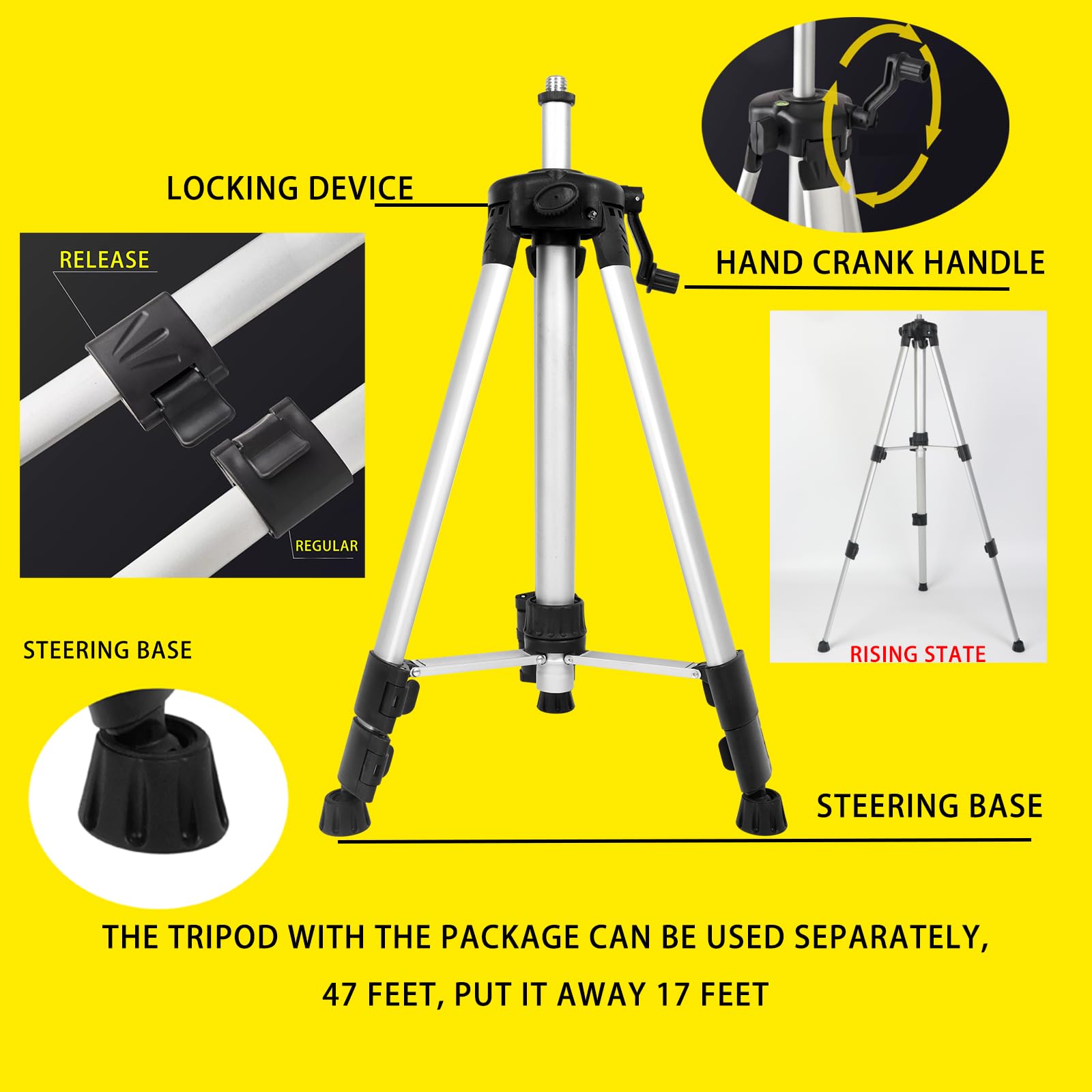 Multifunctional Laser Level Pole - 13.77ft -5