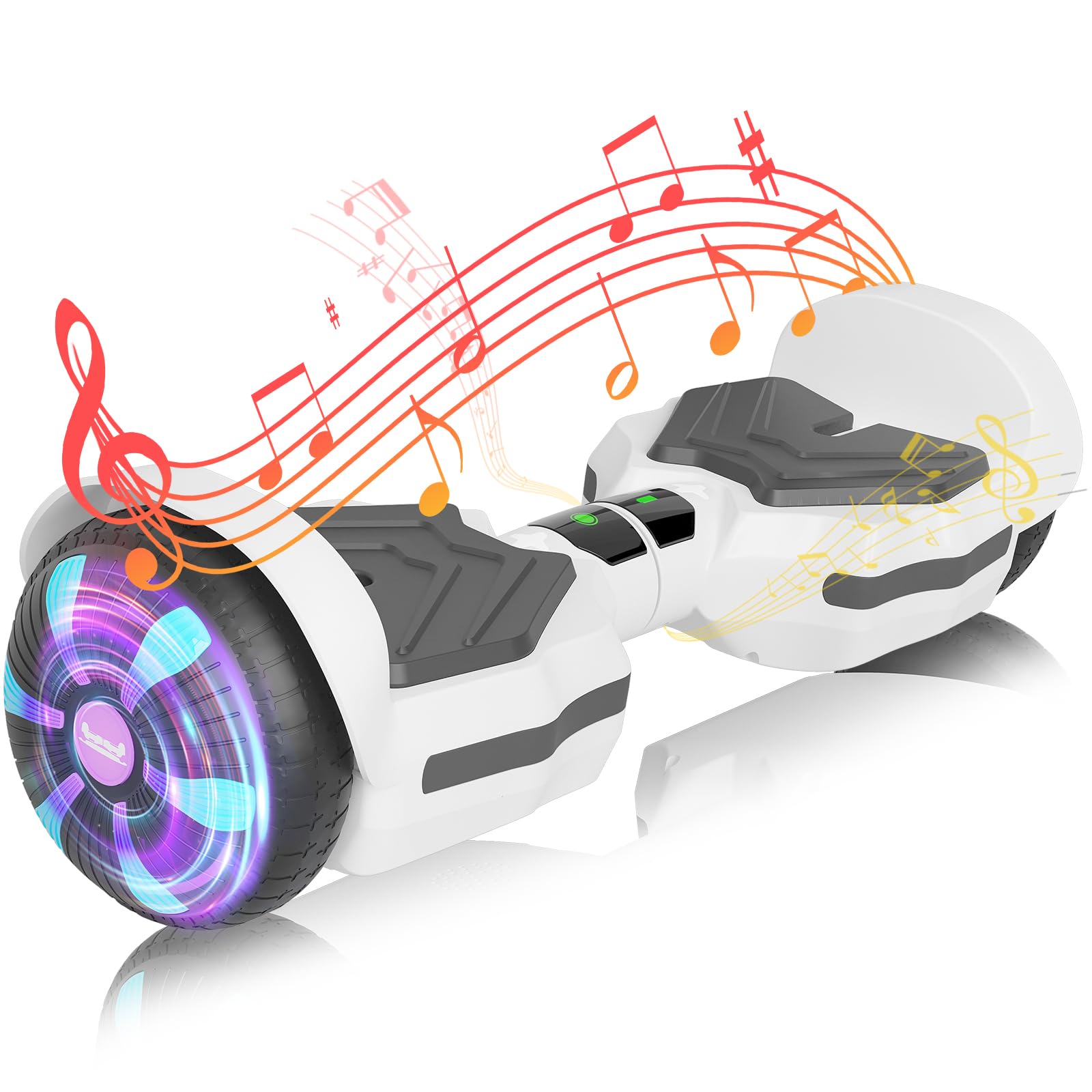 SIMATE Scooter, Bluetooth Speakers and LED Light-Up Wheels, APP Control, Dual 250W Motors, 8.5 mph Max Speed & 8.5 Miles Max Range, Gifts for Kids