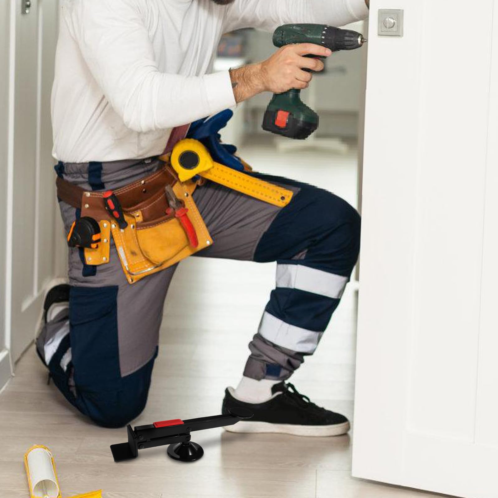 OSALADI Strumento di Sollevamento per Porte a Pedale Attrezzo per Installazione Porte in Legno Pesanti Utensile Manuale per Installatori per Lavori Rapidi ed Efficienti