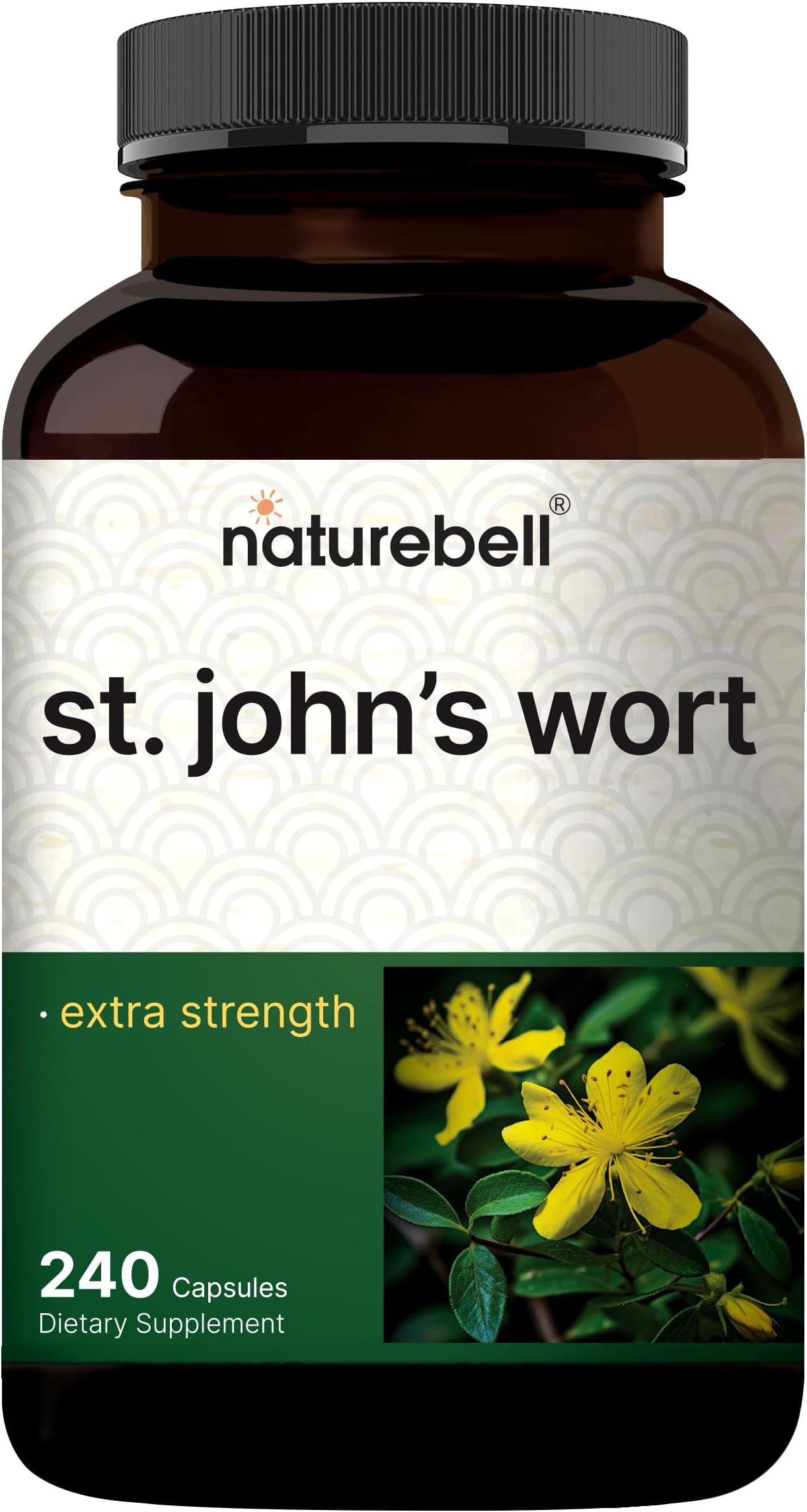 St. John’s Wort Extract, 240 Capsules – 600 mg Per Serving – Non-GMO, cGMP Manufactured