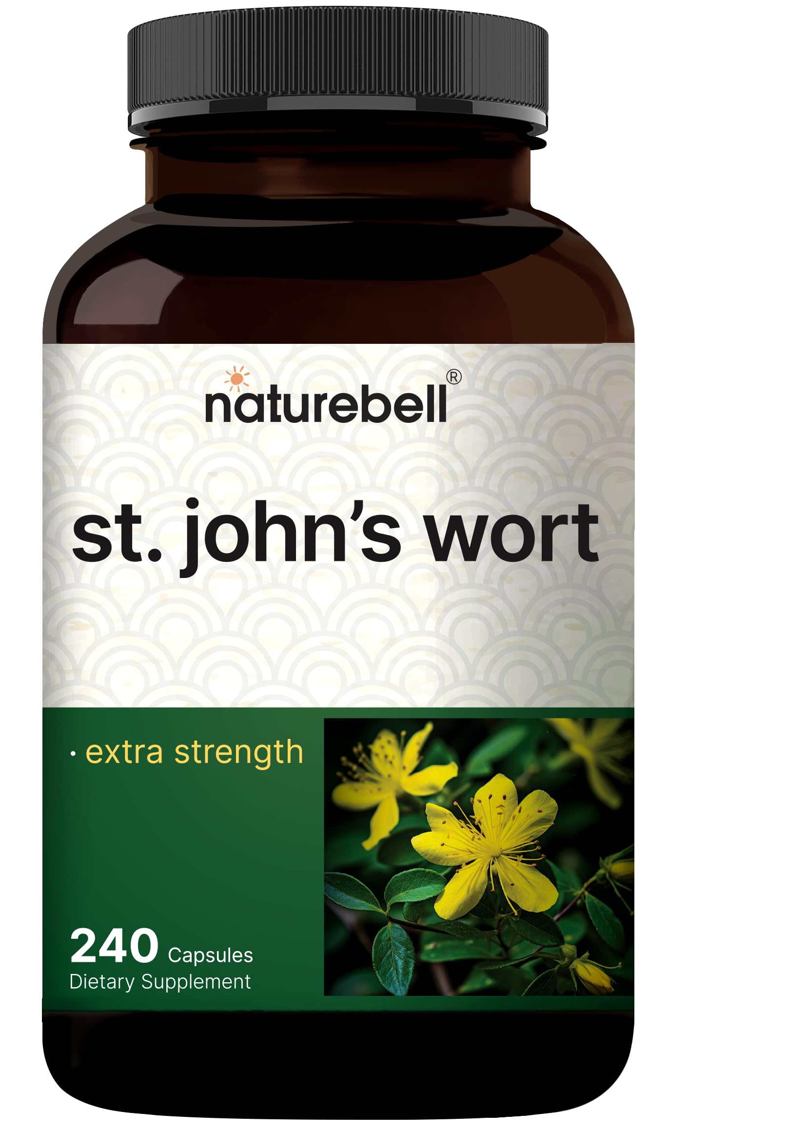 St. John’s Wort Extract, 240 Capsules – 600 mg Per Serving – Non-GMO, cGMP Manufactured