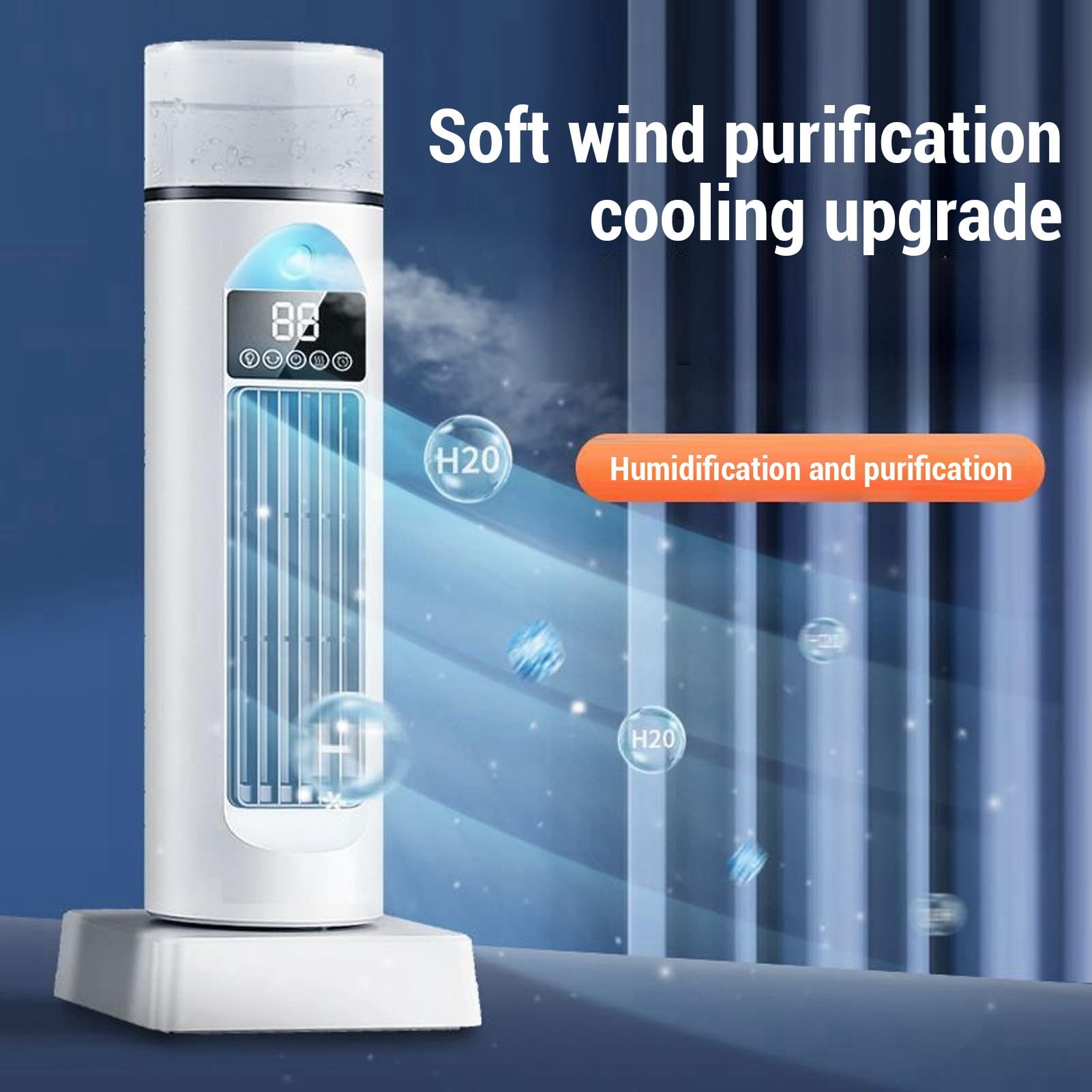 Ventilador de torre de mesa con control remoto, sin aspas, USB, silencioso, enfriador de aire, acondicionador, humidificador, 4 en 1, multifunción, para oficina, dormitorio,