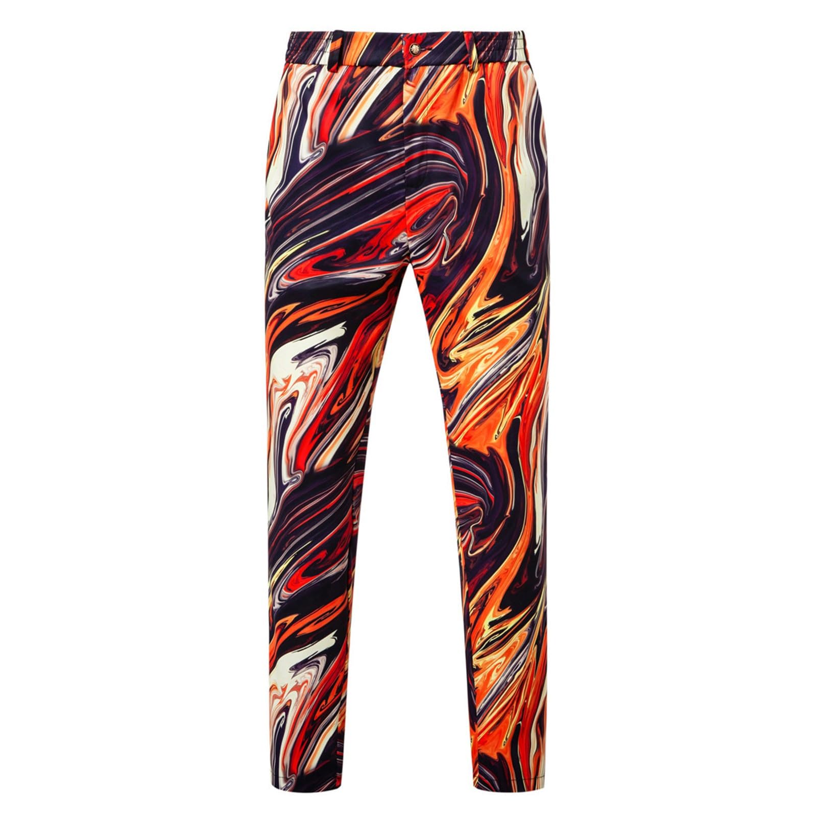 Generisch Set di tute da uomo colorato con stampa graffiti, casual, pantaloni e giacche per business, matrimonio, smoking blazer, elegante, slim fit, giacca da 2 pezzi, abbigliamento da discoteca