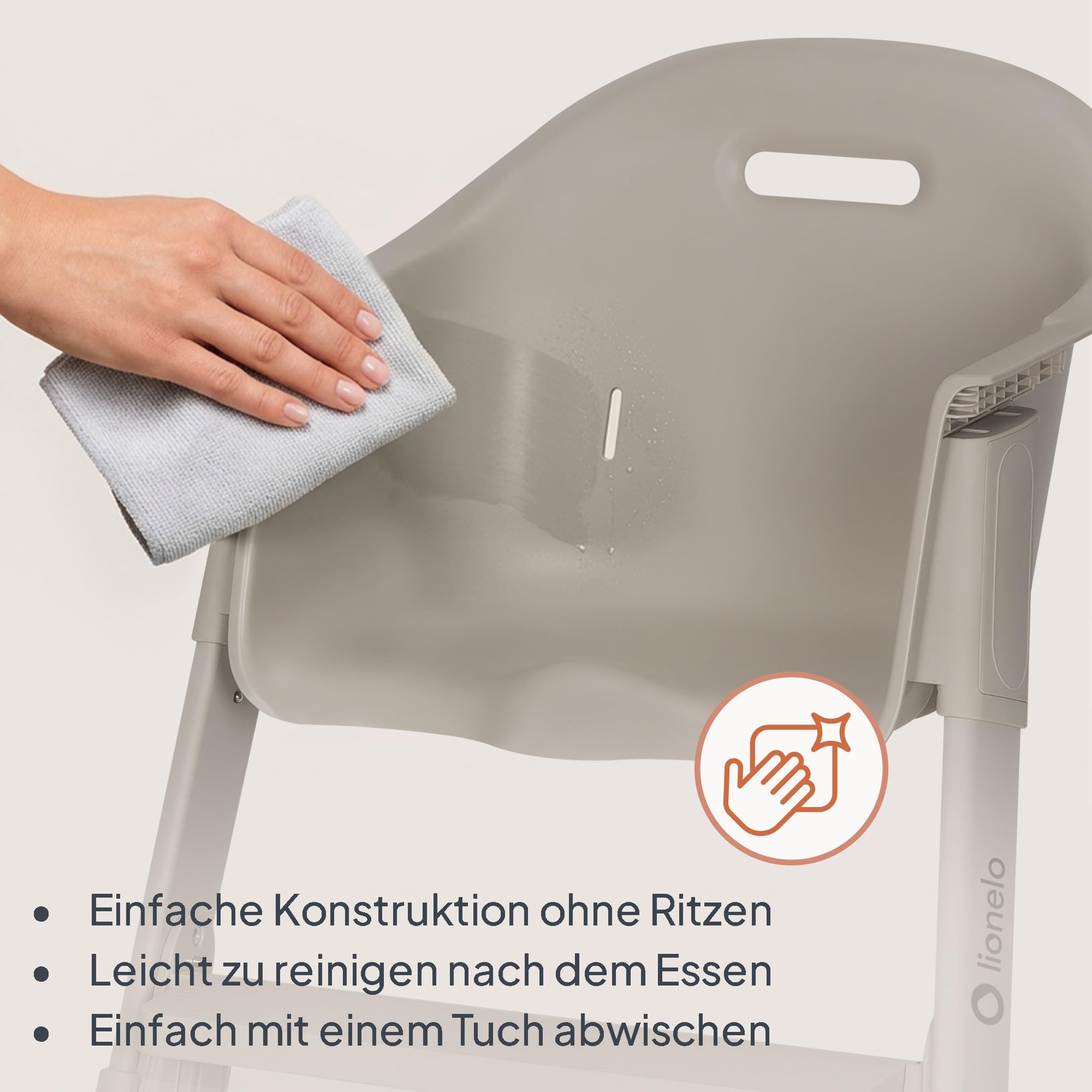 Lionelo Beny Baby Hochstuhl, Kinderhochstuhl mit Tablett, 6–36 Monate
