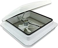 Vista 9 de Cubierta de ventilación de techo para caravana de 14 pulgadas, color blanco, universal, con ventilador de 12V para techo de caravana, aspas de 6