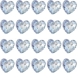 sourcing map 20 piezas de diamantes de imitación 3D en forma de corazón azul claro K9 de cristal de cristal puntiagudo con forma de corazón torcido para decoración de uñas, manualidades, 8 x 8 mm