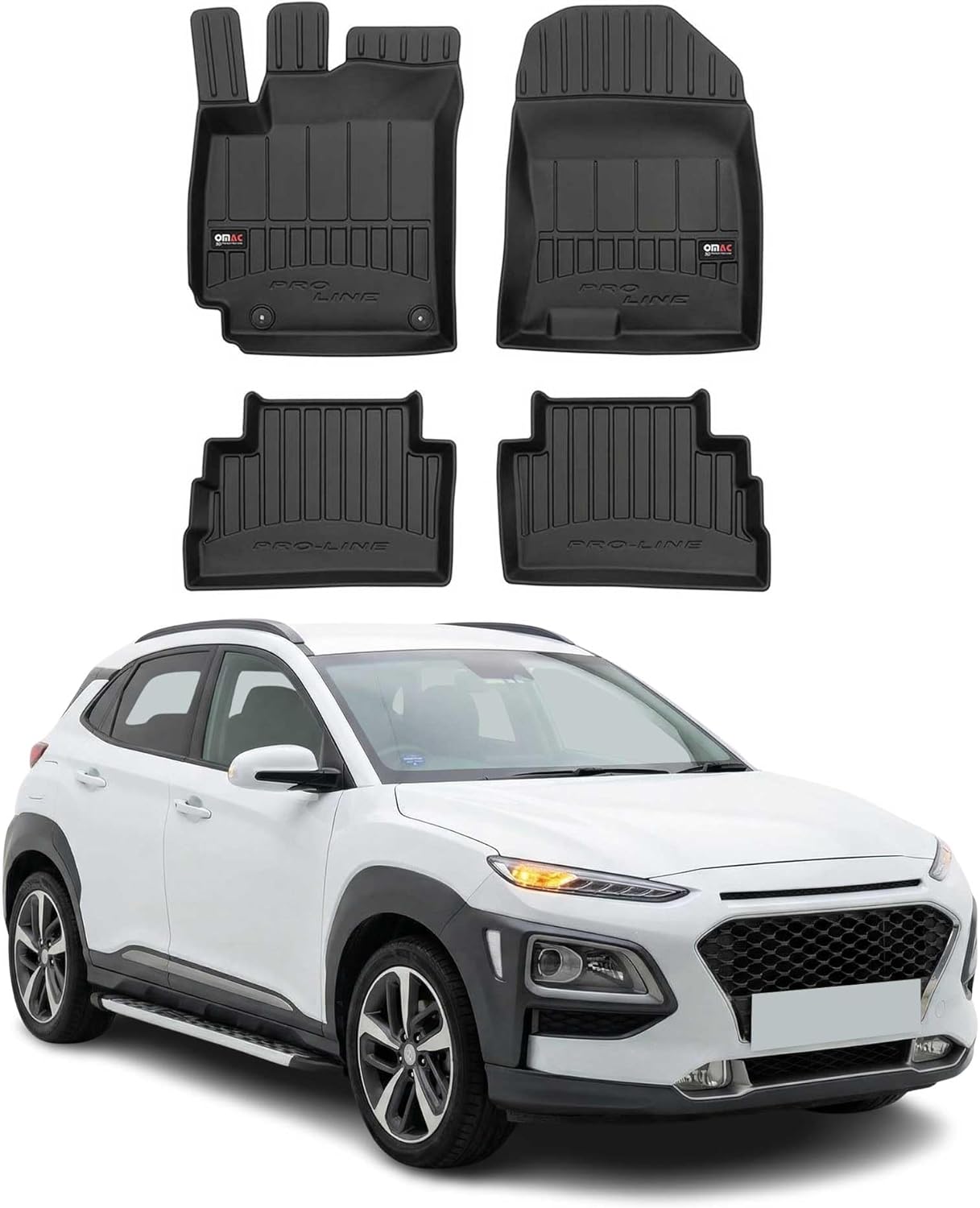 OMAC Premium Floor Mats for Hyundai Kona 2018-2023 All-Weather Heavy Duty 4X