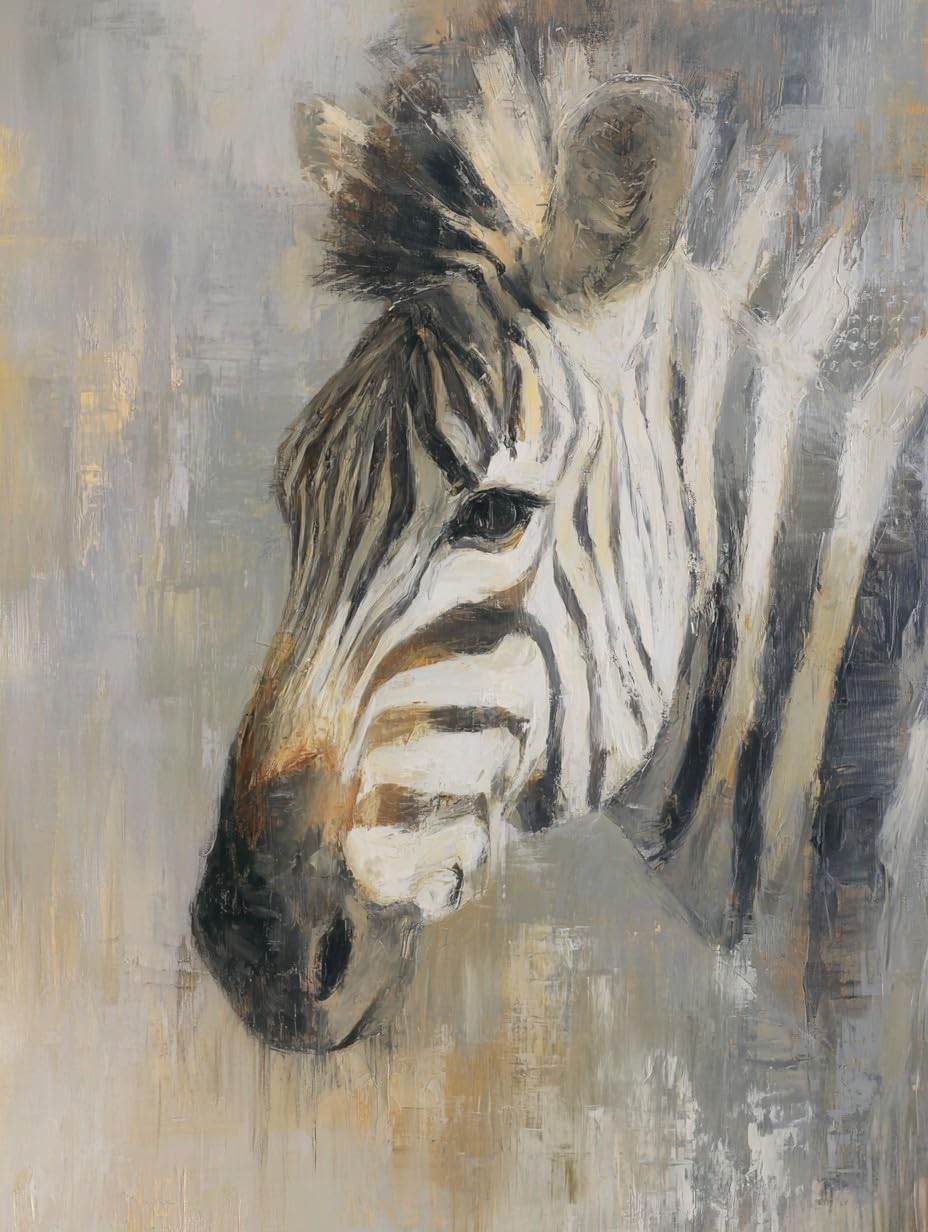 WANGWANGMIAO Paint by Numbers for Adults Zebra- DIY Oil Painting Kits with Brushes and Acrylic Pigment, 16x20 inch Canvas，with Frame