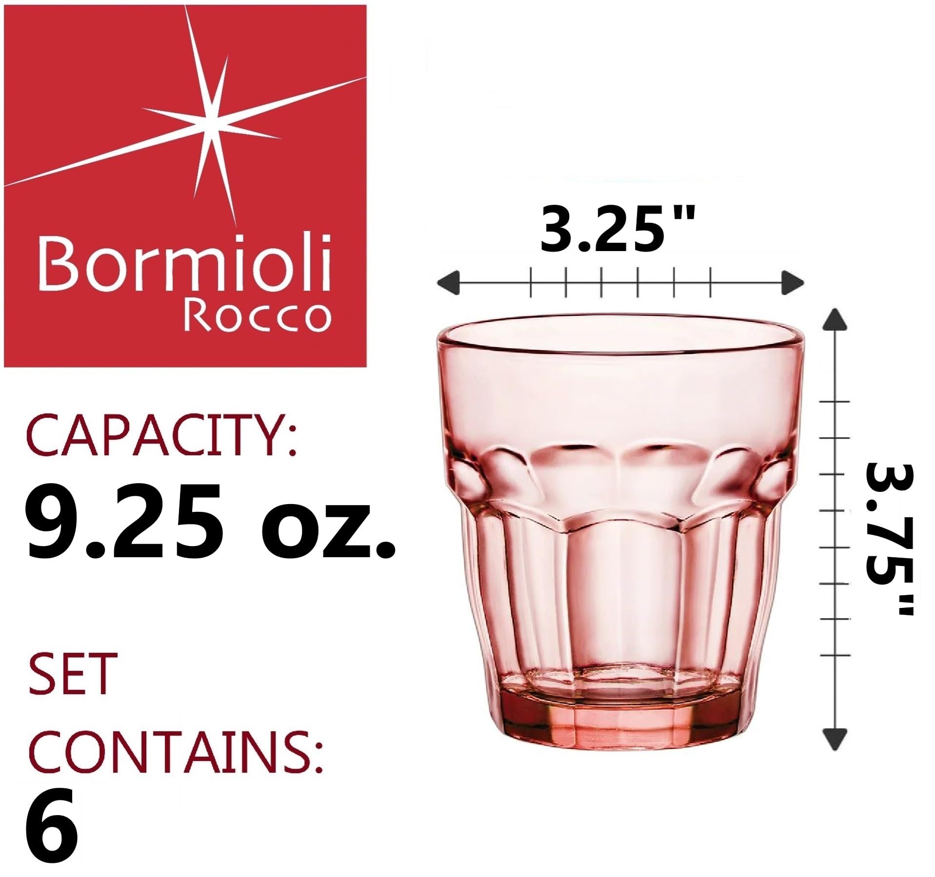 Bormioli Rocco 516170 Rock Bar Longdrinkglas, 370ml, Glas, transparent, 6 Stück