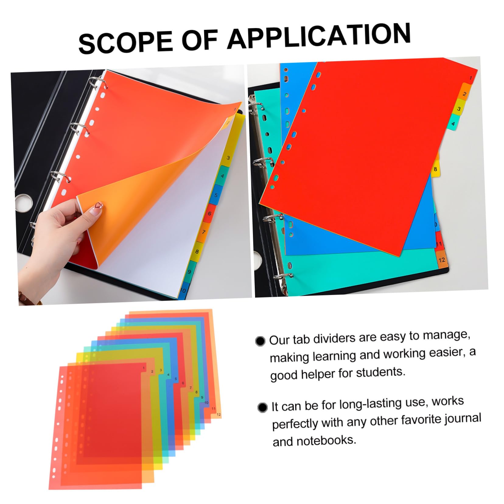 Amazon | POPETPOP A4サイズ11穴バインダー仕切り 12段階インデックス