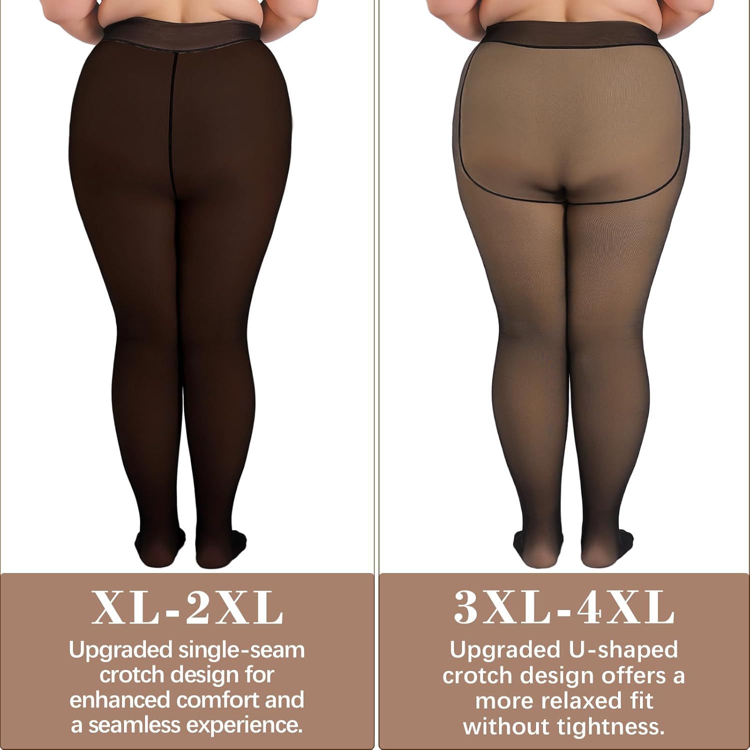 DancMolly フリース裏地付きタイツ レディース プラスサイズ フェイク半透明暖か 厚手 保温レギンス ハイウエスト 冬用薄手