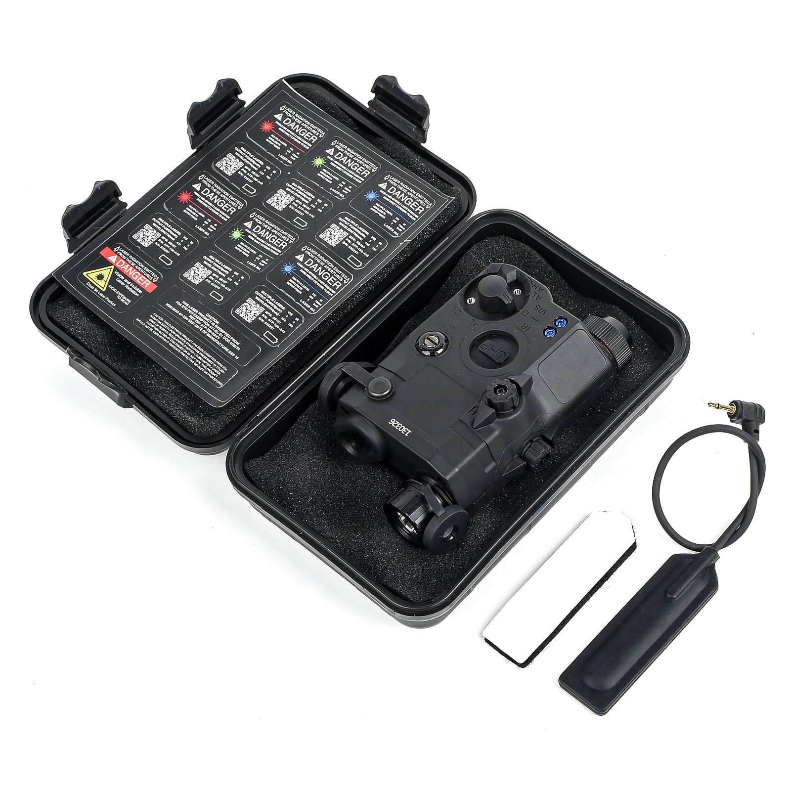 Airsoft PEQ-15 UHP Laser, with Red Laser + IR Laser + White LED Flashlight, Tactical PEQ Box Fit for 20mm Picatinny Rail AEG CQB GBB