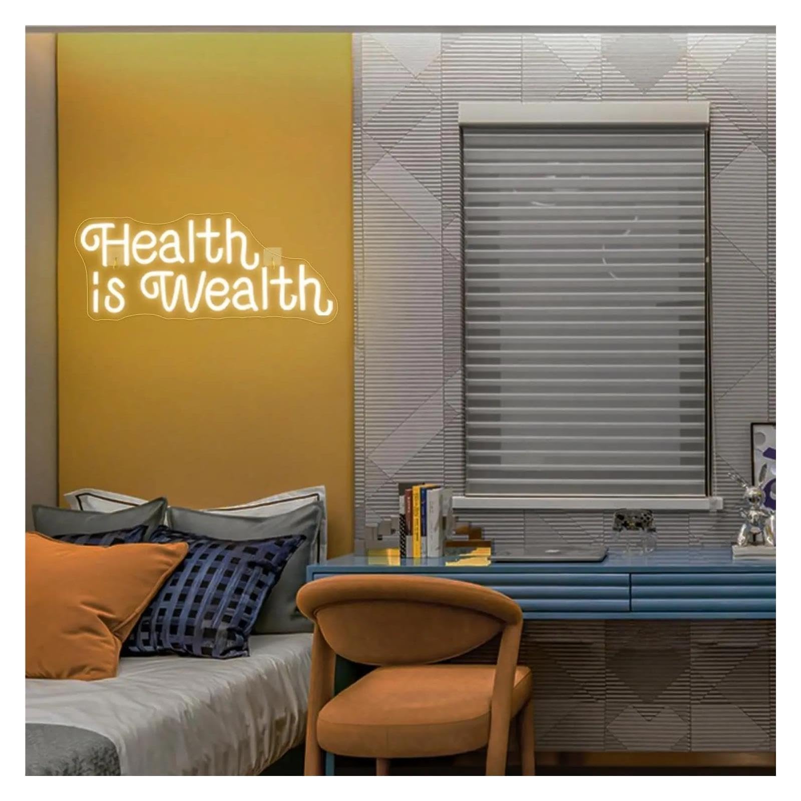 Insegna al Neon Insegna Al Neon "Health Is Wealth"