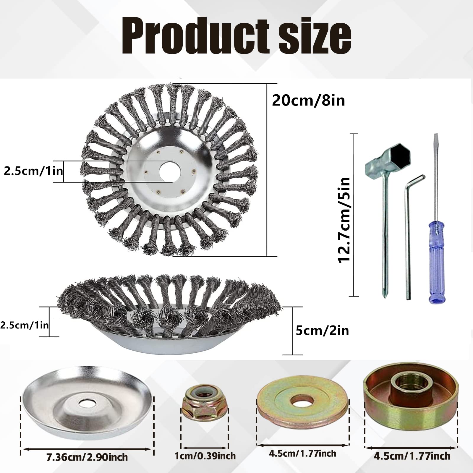 HAUSPROFI Unkrautbürste Für Motorsensen - 10 Zoll Wildkrautbürste Mit 25,4mm Bohrung