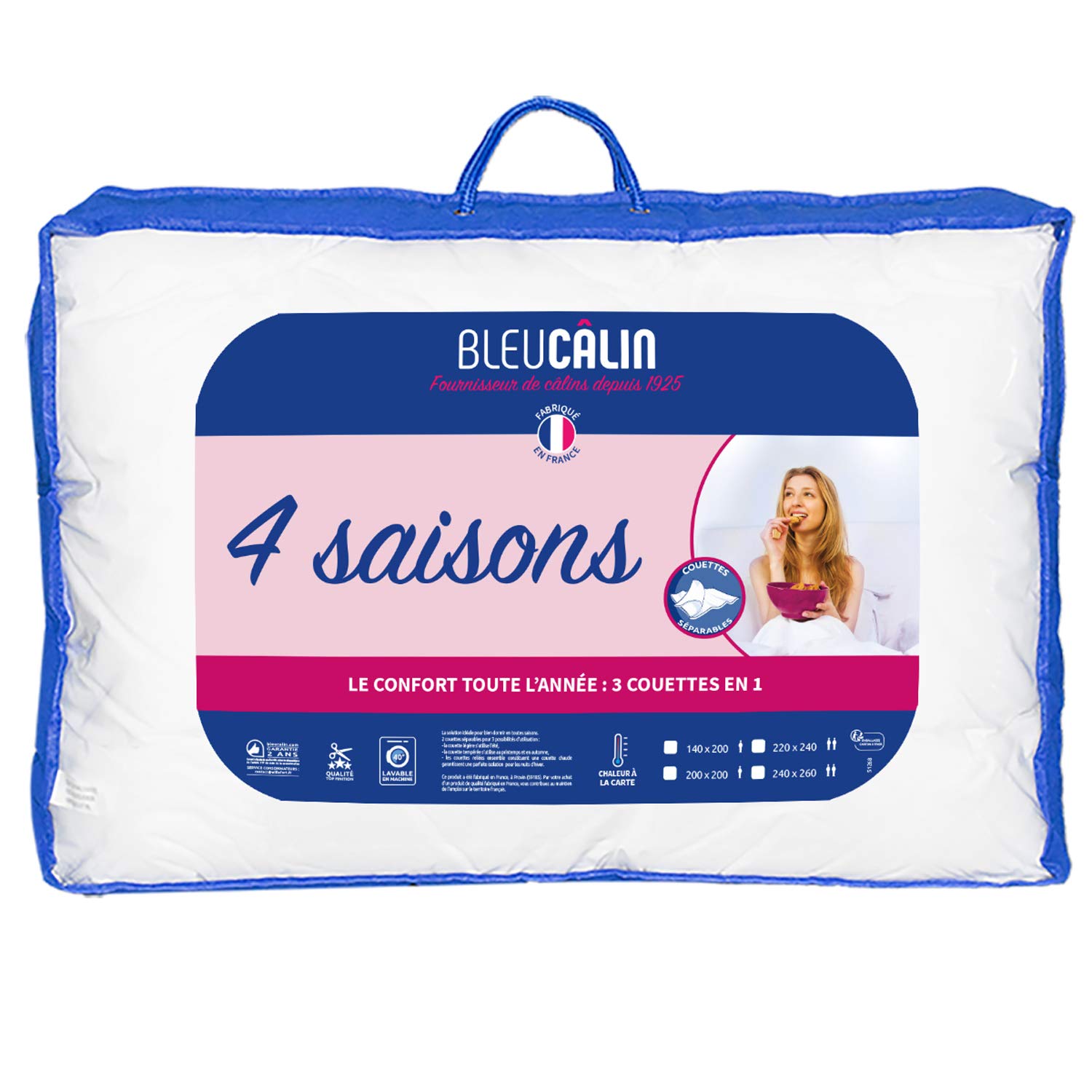 Bleu Câlin 4-Season Duvet, polyester, white, 240 x 260 cm