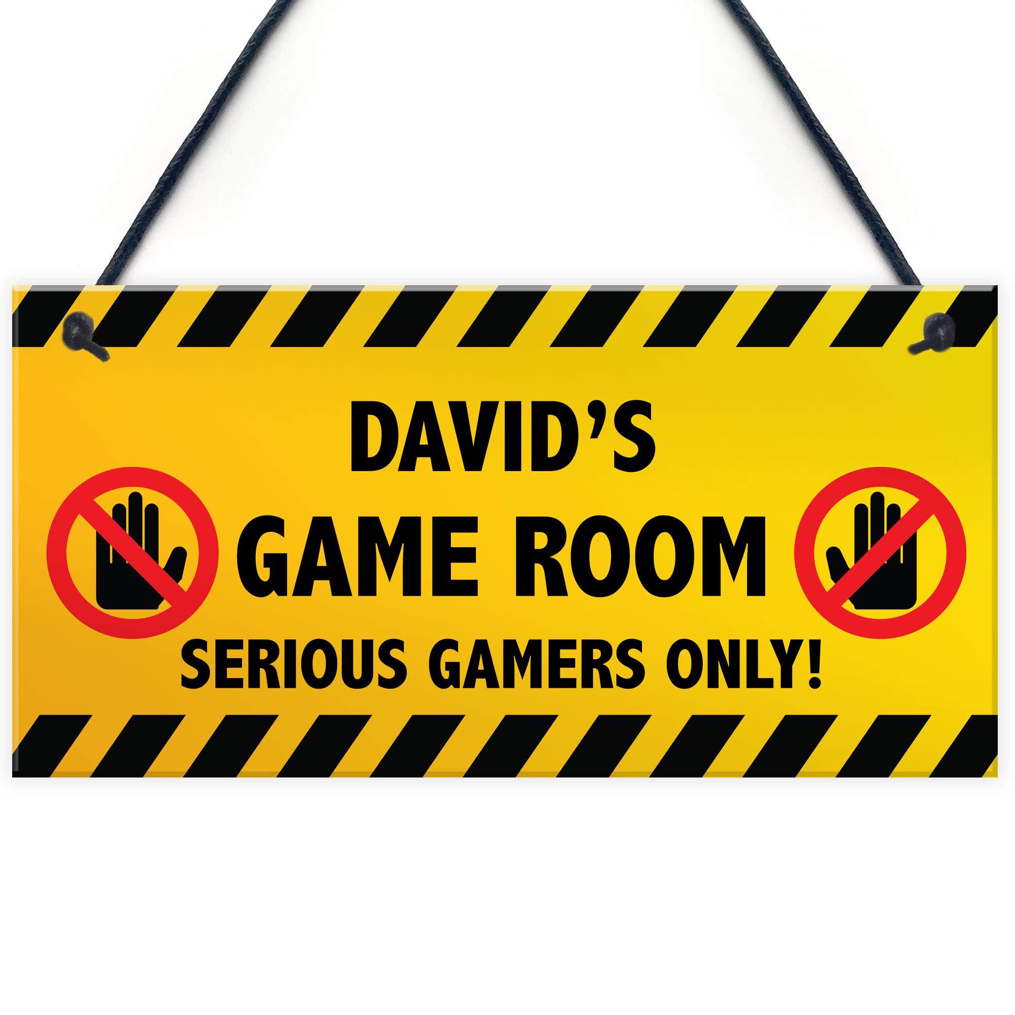 WARNING Sign For Games Room PERSONALISED Man Cave Bedroom Sign Gift
