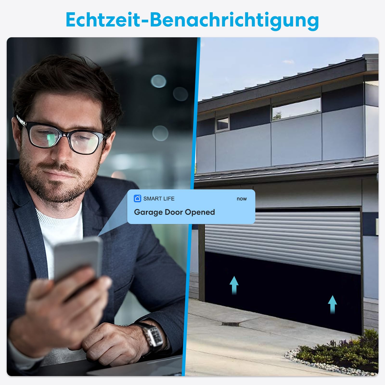LoraTap ZigBee Smart Garagentorsteuerung | Integriertes Reed-Sensor-Relaismodul | USB 5V/DC 12-24V | Tuya App/Alexa Kompatibel | 15-Minuten-Installation