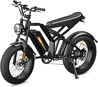 Bicicleta Elétrica para Adultos, Pneu Largo de 20'x4', 500W e 70NM, Bicicleta Elétrica de Motocicleta de 7 Velocidades, Bateria de 48V, Moto de Terra Até 45Km/h. A única Loja Autorizada 'Bemmy-BR'