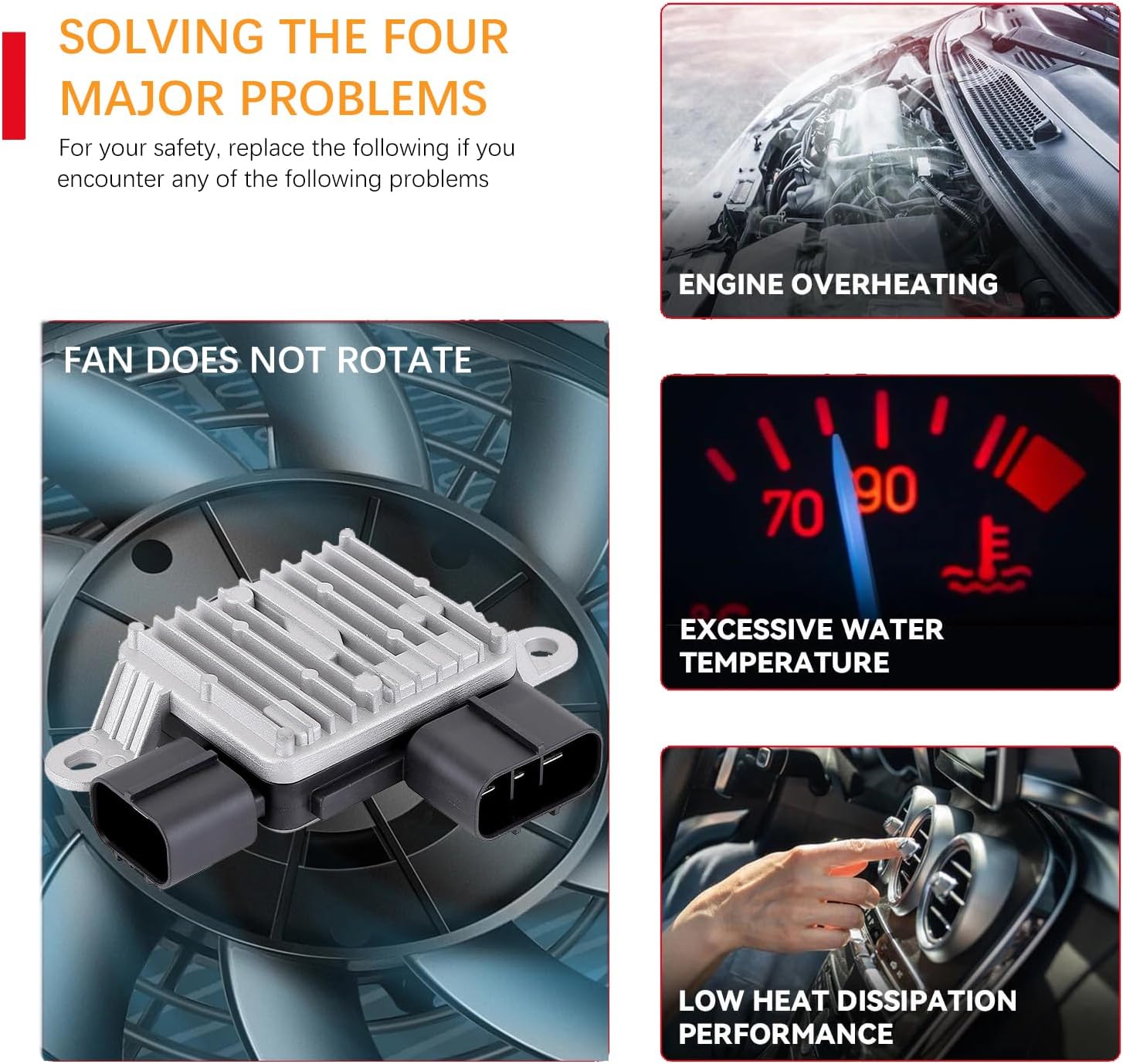 Engine Radiator Cooling Fan Control Module Compatible with 2015 2016 2017 2018 2019 Hyundai Sonata 2.4L GLS GL SE Sport Replaces #25385C2500,25385D4200,122990-0050