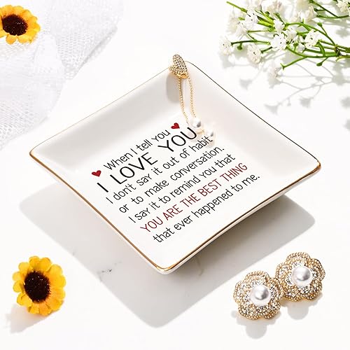 Miniatura 6 de Homlouue Regalos para el día de San Valentín para ella, plato para anillos de novia, regalo de When I Tell You I Love You para mujeres, idea de