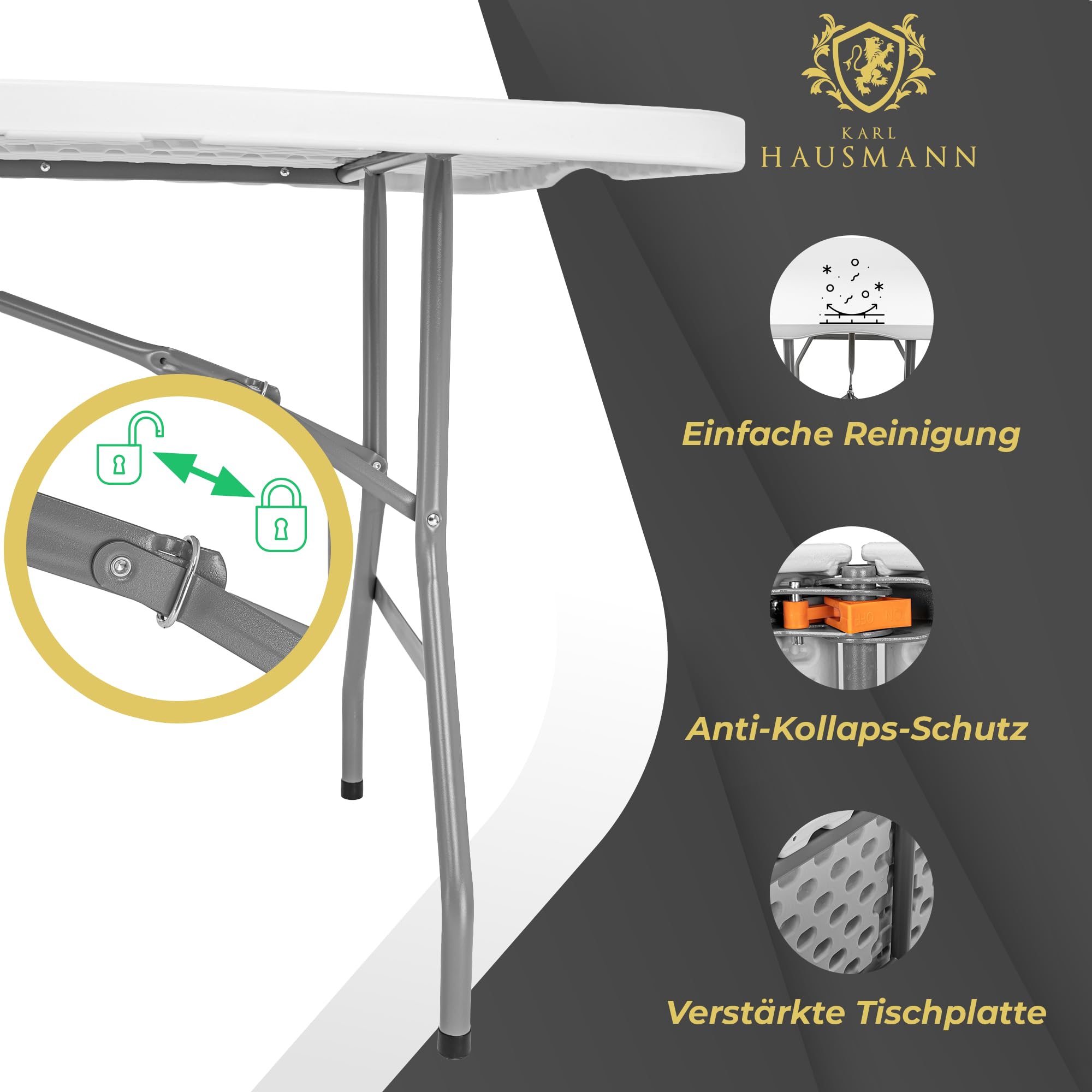 Opvouwbare Campingtafel 180 x 74 cm | Webwinkel Opvouwbare Campingtafel 180 x 74 cm | Webwinkel