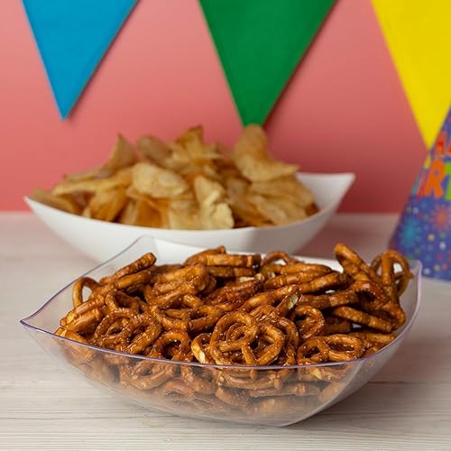 Miniatura 4 de PARTY BARGAINS Cuencos cuadrados de plástico de 128 onzas  1 paquete, transparentes, resistentes, inastillables, desechables, cuencos de ensalada de