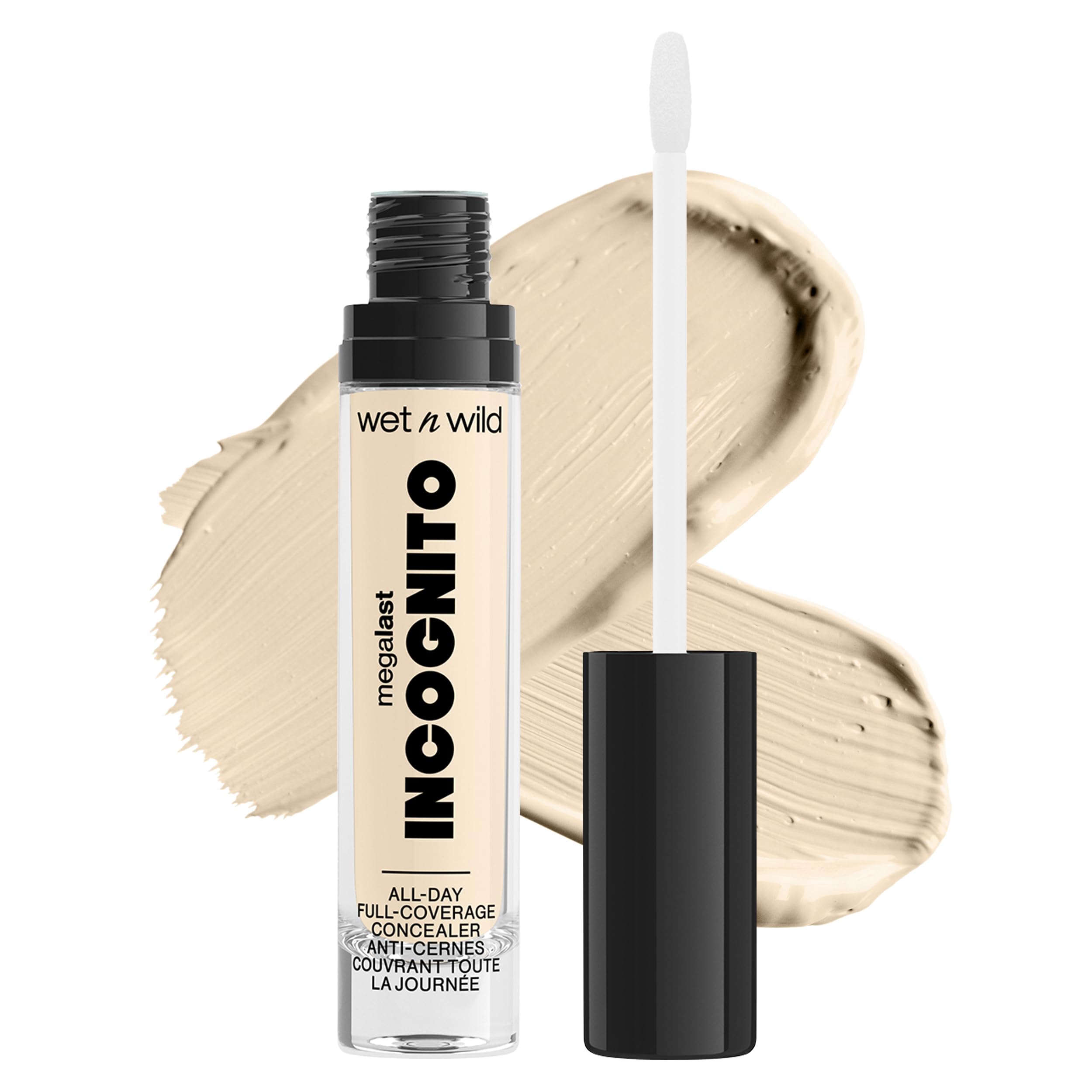 Wet n WildMegalast Incognito Full-Coverage Concealer, Seamless and Richly Pigmented, Buidable Medium-to-Full Coverage, Matte Finish, Nourishing and Hydrating Formula, with Shea Butter, Fair