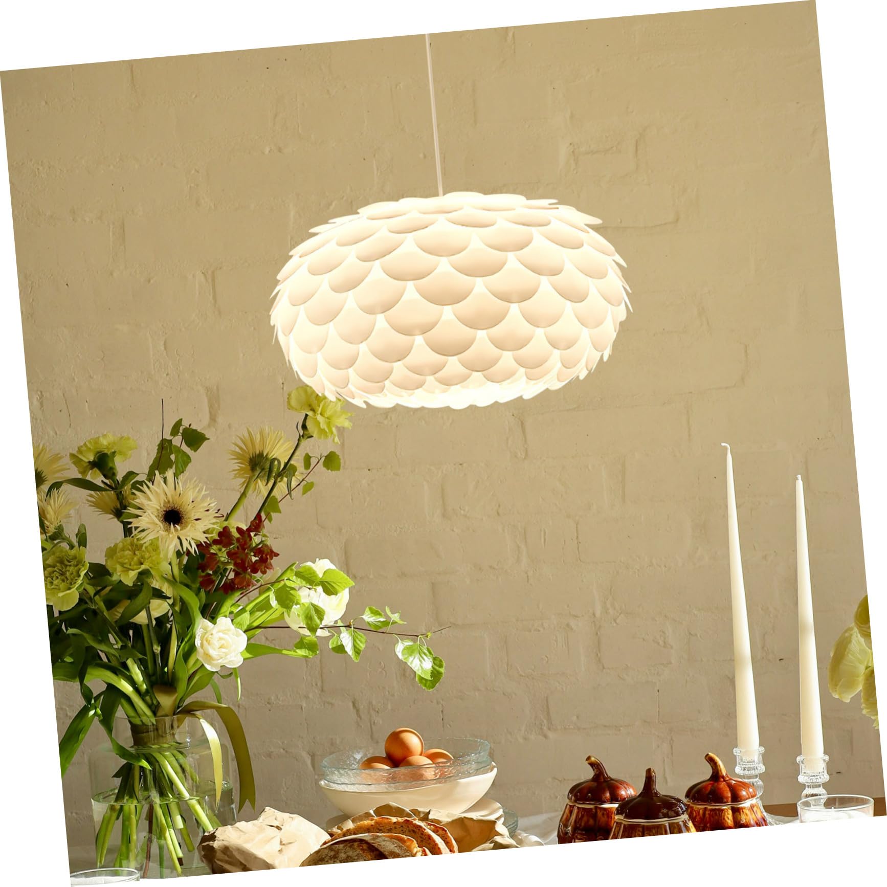 Minimalistyczny Abażur Wiszący Rybia Łuska Osłona Światła Do Sypialni i Jadalni Redukcja Olśnienia Łatwy Montaż Design Do Lamp Stołowych i Sufitowych