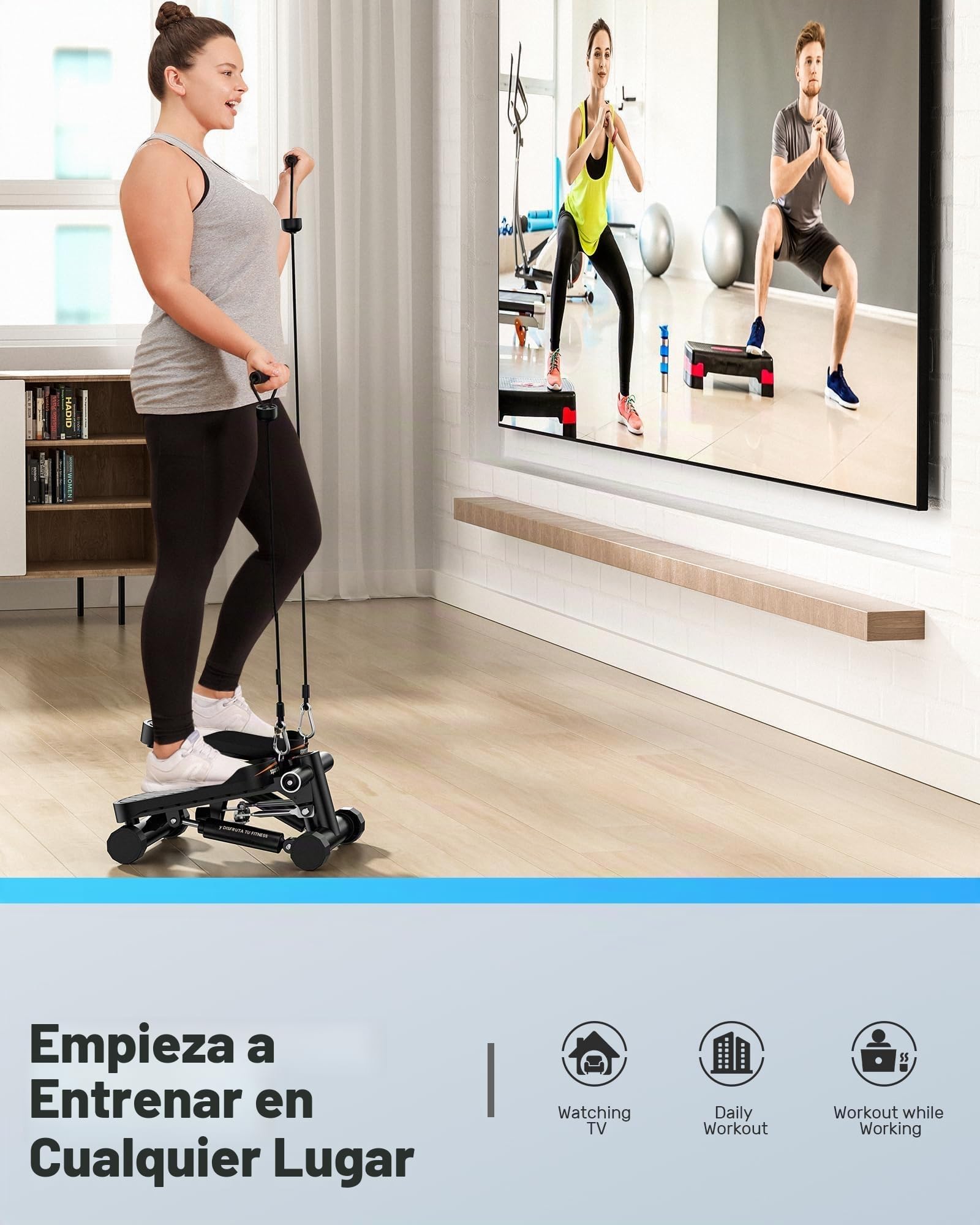 Sportsroyals Mini Steppers para Ejercicio, Passo per Scale con fasce di resistenza, con capacità di Peso di 150 kg