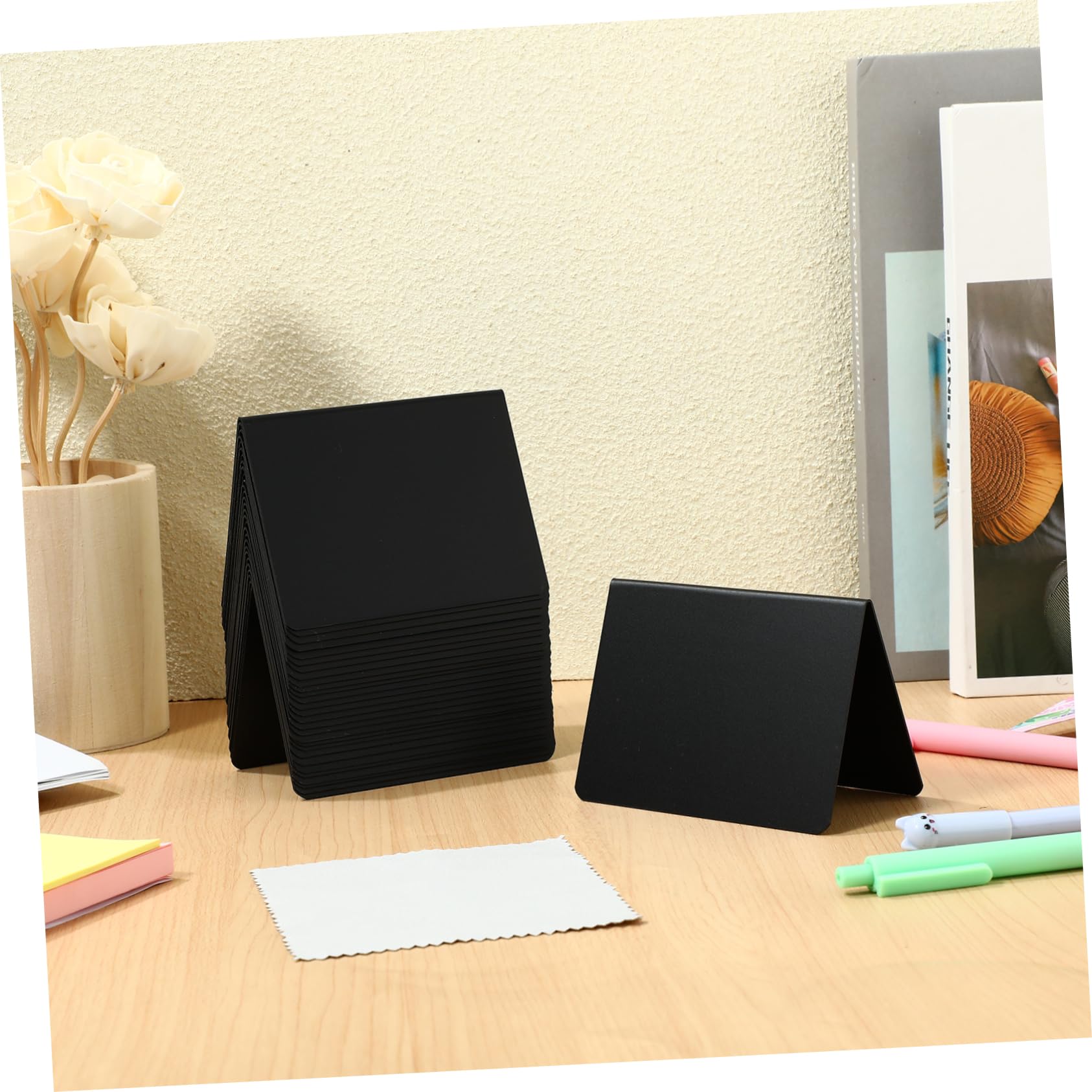 Mini Tableaux Noirs Double Face 30 Pièces en Plastique