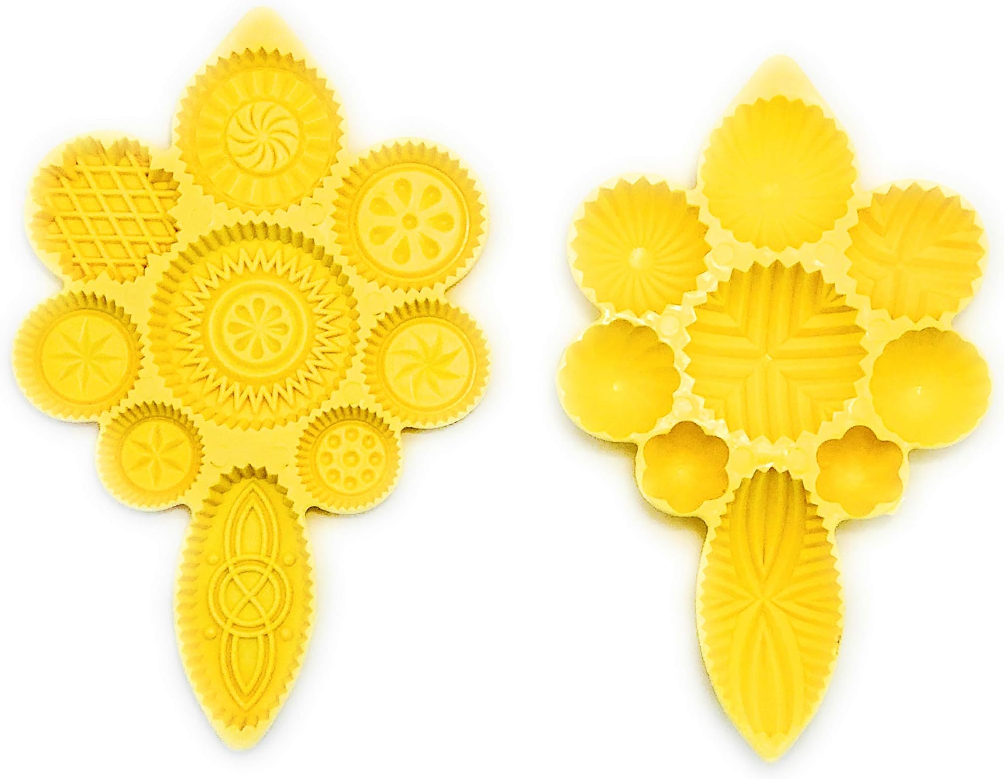 Set of 2 Pistachio & Dates Maamoul Plastic Mould 9 Different Designs in one