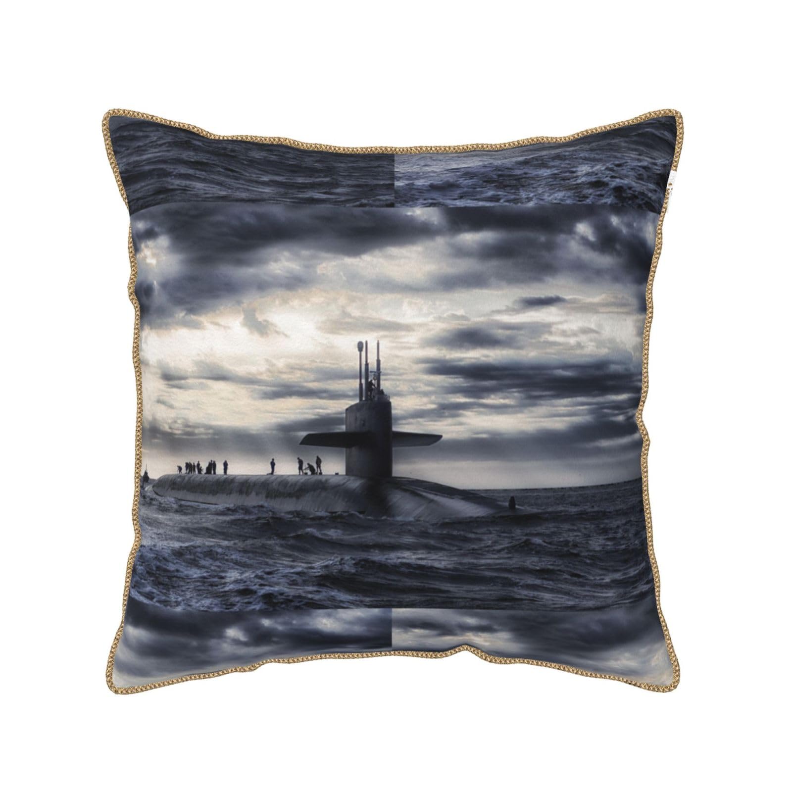 Housse de coussin géante en velours haut de gamme imprimé bateau