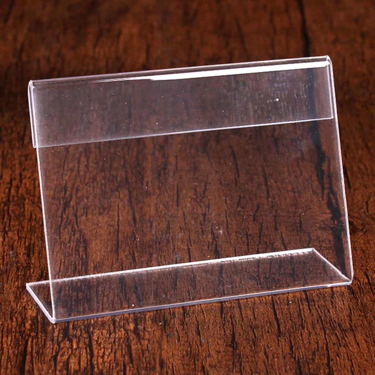 10pcs Acrylic Price Tag Holder L Shaped Sign Stand