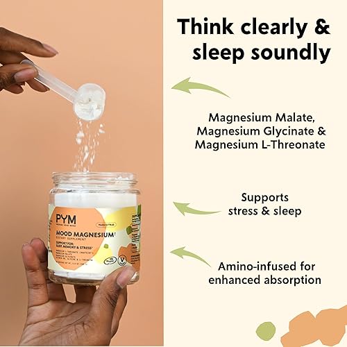 Miniatura 2 de PYM - Paquete de magnesio de apoyo al estado de ánimo, 30 frascos de porciones + paquetes de 10 barras  Glicinato de magnesio, L-treonato y malato