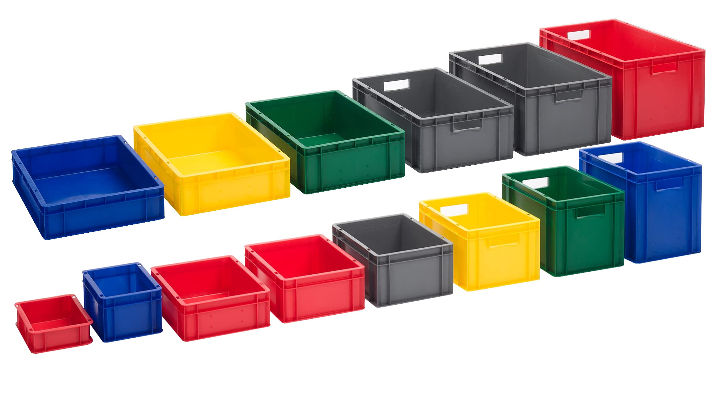 1a-TopStore Stabile Profi Aufbewahrungsbox Stapelbox Eurobox Stapelkiste mit Deckel, Kunststoffkiste lieferbar in 5 Farben und 21 Größen für Industrie, Gewerbe, Haushalt (grau, 40x30x33 cm)