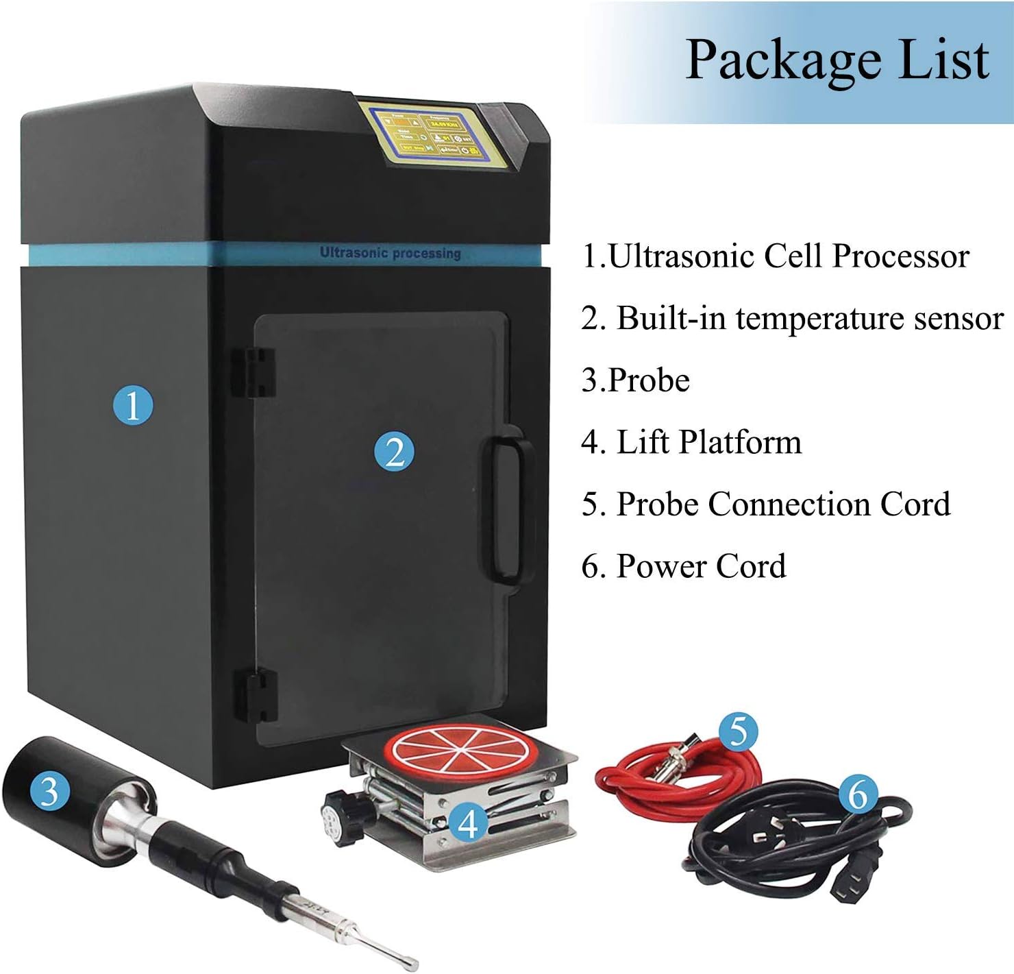 CGOLDENWALL 2 in 1 Ultrasonic Homogenizer Sonicator Processor Lab Cell Disruptor Mixer Analysis of Ultrasonic Processor CE 100-240V 24KHz Integrated (500W, 0.1mL-500mL)