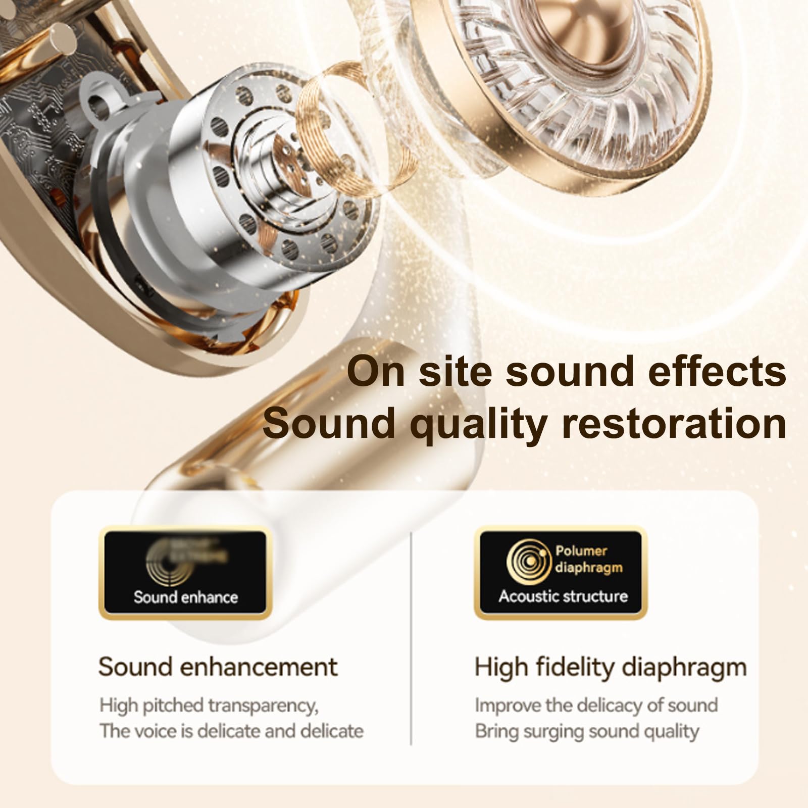 Auriculares supraaurales, auriculares abiertos con ganchos ligeros para las orejas, cancelación de ruido inteligente, sonido HIFI y sonido envolvente espacial, ideales para correr, andar
