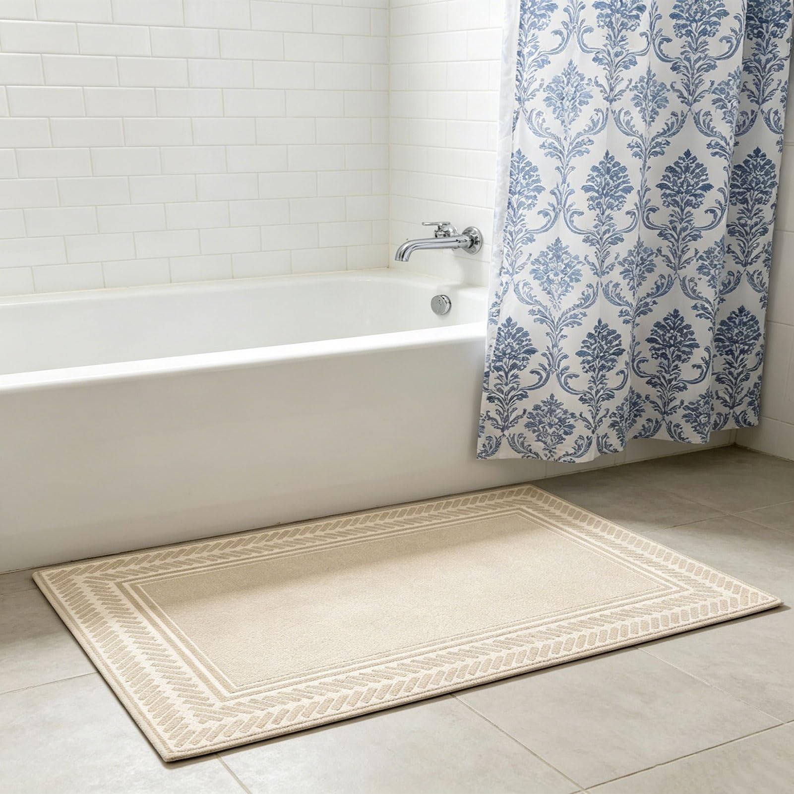 Tappeto Antiscivolo Lavabile per Ingresso, Bagno, Doccia, Vasca, lavandino, Ingresso, Camera da Letto, Lavanderia (40x60 cm).
